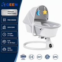 GEEN Balancelle Électrique pour Bébé avec Musique, Contrôlée par Application, Berceau Multifonctionnel pour Nouveau-né STELLAR PATH Prise AU