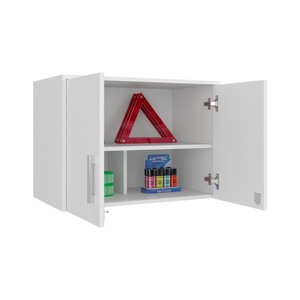 <b>Wall</b> Mounted Cabinet With Two Doors Four <b>Shelves</b> Compact Kitchen Laundry Room <b>Floating</b> Storage - Product Image 6