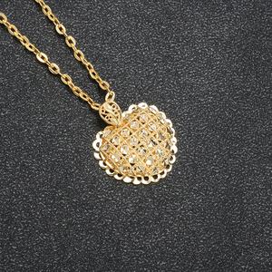 Pendentif Cœur Grand Format Personnalisé Plaqué Or 24K 18K en Laiton avec Zircon pour Mariage Enfant et Mode - Product Image 3