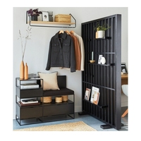 Support d'affichage autoportant en bois, panneau perforé, séparateur de pièce pour la vente au détail, support pliable, écran pliable, cloison murale en bois