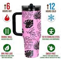 Gobelet à paille rabattable Messi GOAT rose 40oz 2026, compatible avec le porte-gobelet de voiture, couvercle 100% étanche, prêt à être expédié, couvercle de remplacement