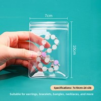 Sacs à fermeture éclair en PVC hautement transparents, épais et antioxydants, pour le rangement des boucles d'oreilles et des colliers, emballage refermable