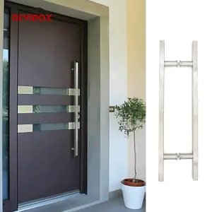 Modern Stainless Steel D shape Inline Rectangular T Bar Push Pull Ladder Square door Handle for Aluminium Door