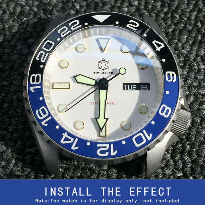 Kustom besi tahan karat casing jam tangan Matte Slot keramik Bezel masukkan  bagian jam tangan kaca safir SKX007 bagian alat jam tangan