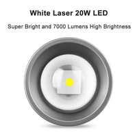 Lampe torche LED tactique 20W rechargeable USB-C avec zoom, mousqueton et ouvre-bouteille pour le camping