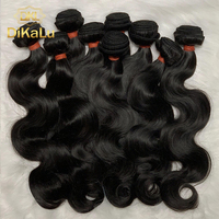 Lot de 3 mèches de cheveux brésiliens Remy vierges de marque DKL avec closure, tissages de 10'' à 50'', double trame machine, permables, toutes tailles