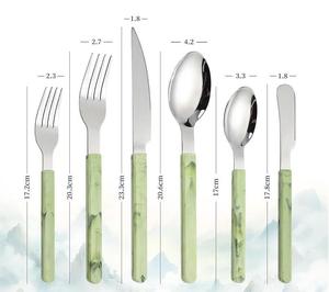 Simple Chinese Trend Western-Style Tableware Set 430 Stainless Steel Handle Knife Fork Spoon Flatware Sets