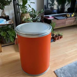 Tambor de Almacenamiento de Cartón con Acabado en Cuero Naranja - Solución Moderna para Decoración y Organización del Hogar, CH - Product Image 4