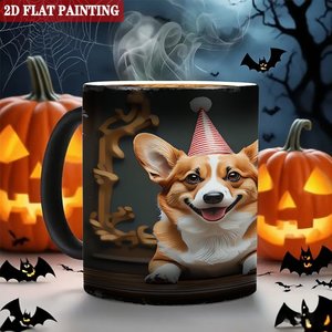 Mug en céramique noir givré 11 oz, couleur changeante à la chaleur, tasse pour la maison - Product Image 6