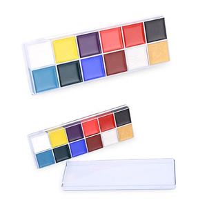 12 colores pintura corporal pintura al óleo tatuaje maquillaje cosmético Bodypainting FIESTA DE Halloween cara pintura de arte corporal - Product Image 2