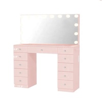 Table de Manucure Coiffeuse en Bois Chinois Modèle Marron, Sans Miroir