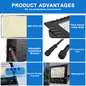 Projecteur solaire LED extérieur <span class=keywords><strong>Bosca</strong></span> 25W/40W/60W/120W/200W/500W pour les Philippines avec panneau solaire 100W - Product Image 3