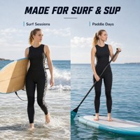 Combinaison de plongée longue pour femme avec fermeture éclair dorsale, 3 mm, pour SUP et surf