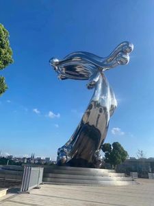 Penjualan laris simbol cinta hati baja tahan karat patung seni Malaikat burung logam buatan kustom - Product Image 2