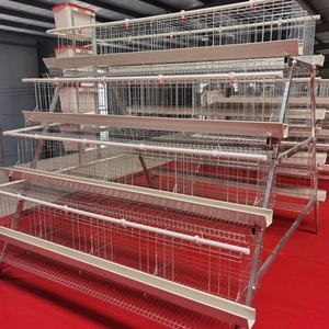 Cage à volailles en forme de A, 4 niveaux, 128 oiseaux, avec porte verrouillable - Product Image 5