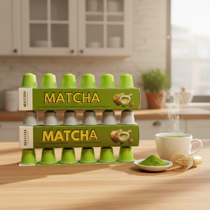 Cápsulas <span class=keywords><strong>de</strong></span> Matcha Mocha Fusion, Deliciosas Cápsulas <span class=keywords><strong>de</strong></span> Chocolate Negro y Té Verde Compatibles con <span class=keywords><strong>Nespresso</strong></span>, Postre en una Taza, 10 Cápsulas - Product Image 1