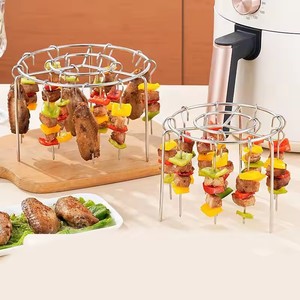 12/18/24/48 spiedini friggitrice ad aria in acciaio inox griglia spiedo verticale appeso forno Kebab <span class=keywords><strong>Rack</strong></span> porta Kebab cucina gadget Grill - Product Image 1