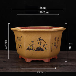 Design de taille de couleur personnalisée hexagone <span class=keywords><strong>Grand</strong></span> Large Yixing argile violette non émaillée plante en céramique arbre bonsaï Pots de fleurs - Product Image 5