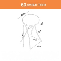 Table de bar ronde pliante de 60 cm (24 pouces) pour l'extérieur, en plastique, portable, avec rangement, blanche, haute, pour la vente en gros