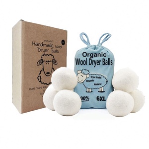 XL 7cm 3 Pack par boîte Boules de séchage réutilisables en laine de Nouvelle-Zélande 100% écologiques et organiques, adoucissantes - Product Image 1