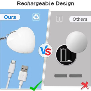 Lámpara LED de Silicona con Forma de Corazón, Reutilizable y Personalizable, Activada por Sensor Táctil, <span class=keywords><strong>Iluminador</strong></span> para Bolsos y Mochilas - Product Image 5