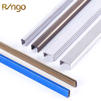 Profilé décoratif mural en métal Foshan Ringo, bande en laiton en forme de U, profilé en acier inoxydable, aluminium, bord incurvé, garniture de carrelage d'angle