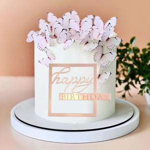 17ème joyeux anniversaire côté gâteau Topper acrylique numérique mariage anniversaire Cupcake Toppers adulte fête gâteau décoration XQA061 - Product Image 4