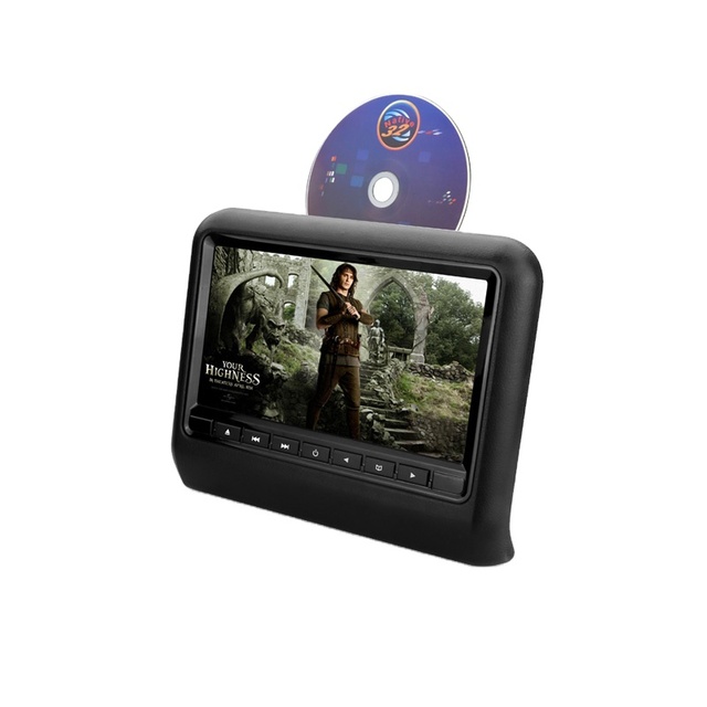 Automobiles 9 Inch Car Dvd Headrest Monitor with Leather Zipper,USB,SD,FM,IR Audio