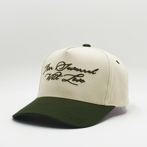 Casquette de baseball structurée à 5 panneaux, bicolore, personnalisée de qualité supérieure avec logo brodé « Avec amour » pour couple de mariés - Product Image 2