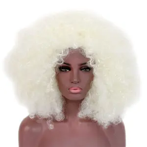 European Hot Sale Sexy Wig Afro Puff Kinky Wig Bob Wigs Short Afro Kinky Curly for Daily Life Style for Lady Blonde 613 Color