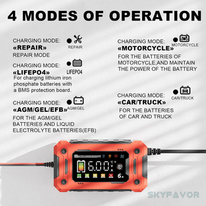 Dernier chargeur de <span class=keywords><strong>batterie</strong></span> de voiture 12V 12V 6A alimentation automatique plomb-acide lifepo4 chargeur de <span class=keywords><strong>batterie</strong></span> de moto avec réparation d'impulsion - Product Image 6