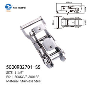 Boucle de fixation HIDEA pour sangle d'arrimage, accessoires nautiques de qualité marine, 1" 2" MAX. Boucle à cliquet en acier inoxydable BS 6 600 lb - Product Image 4