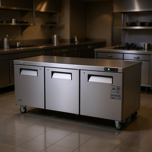 Congélateur de comptoir commercial Vevor de 72 pouces, 17,7 pieds cubes, 3 portes, en acier inoxydable, équipement de réfrigération sous comptoir - Product Image 2