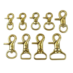 <span class=keywords><strong>Mousqueton</strong></span> en laiton massif durable et écologique, réglable, rotatif, avec clip de sécurité, pour accessoires de harnais et sacs - Product Image 3