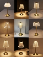 Lámpara de Mesa Moderna y Sencilla, Personalizable, con Forma de Rosa 3D, Cristal de Diamante, Barra Táctil LED, Inalámbrica, Flexible, Recargable por USB, con Batería Ajustable