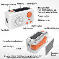 Générateur solaire J15-2026 tout-en-un pour radio, d'urgence, extérieur, avec batterie longue durée, manivelle et haut-parleur en plastique