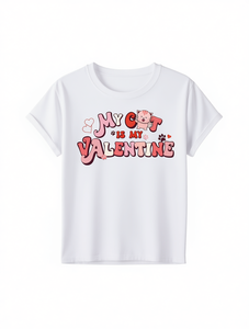 T-shirt da donna carina per San Valentino, manica corta, girocollo in puro cotone, morbida e traspirante, con stampa di lettere, top casual dalla S alla XXL - Product Image 1