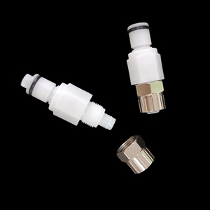 1/4" Socket Shut off Male Insert <b>Quick</b> Disconnect Coupling to 6mmID 9mmOD Hose Open Flow <b>Quick</b> Coupling Plastic Pipe Fittings - Product Image 1