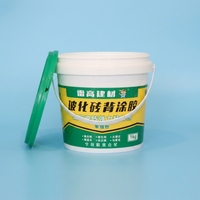 Seaux à peinture compacts en PP, imprimés sur mesure pour la production de petites séries de mastic latex, pour le remplissage manuel en atelier