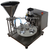 Machine de remplissage et de scellage rotative semi-automatique pour boissons, emballages en papier d'aluminium, sauces, confitures, crèmes glacées et cornets