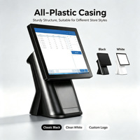 Système de point de vente tout-en-un avec écran tactile de 15 pouces, imprimante 80 mm, scanner et écran client pour restaurant