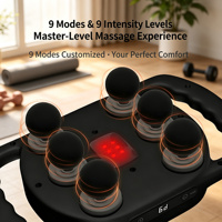 Pistolet de massage électrique à 6 têtes, masseur musculaire portatif pour tissus profonds, contrôle de la minuterie, appareil de relaxation corporelle portable pour la salle de sport et la maison