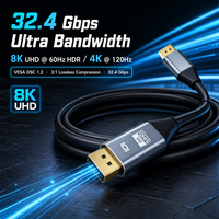 Câble DP vers DP 8K 60Hz, cordon DP 8K UHD, ligne vidéo 60 FPS pour moniteur, téléviseur, projecteur, jeux
