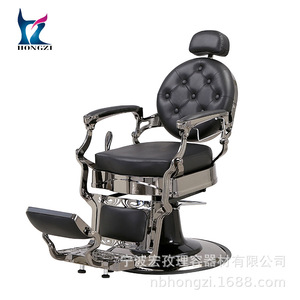 Sillón de Barbero Vintage Ajustable y Reclinable, Silla Comercial de Peluquería para Afeitado y Cuidado Masculino, Gris, Licenciado para Uso Privado - Product Image 5
