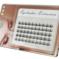 Auto-greffage Cluster Segment Diy Lash Extension Vente en gros Pré-colle Cat Eye Lashes Lash Extension Wispy Faux Cils