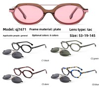 Lunettes de soleil magnétiques à clipser en acétate 2026 pour femmes, monture optique 2-en-1, petites lunettes de soleil polarisées carrées, prêtes pour la prescription