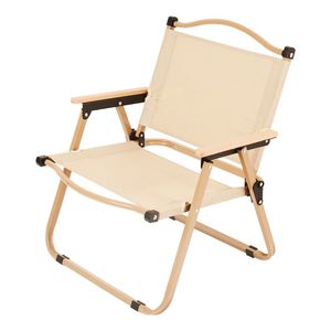 Chaise de camping pliable légère et portable pour l'extérieur, la plage et les repas, avec poignée en bois, très vendue - Product Image 3