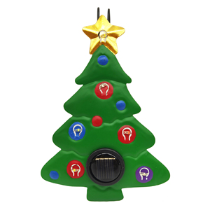 Luz LED <span class=keywords><strong>de</strong></span> jardín para exteriores con forma <span class=keywords><strong>de</strong></span> árbol <span class=keywords><strong>de</strong></span> Navidad y Papá Noel, metálica, solar, impermeable, para decoración <span class=keywords><strong>de</strong></span> jardín y camino. - Product Image 2