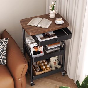 Creative Side <b>Table</b> 3 Tier Metal Top Storage Cart Movable Coffee <b>Table</b> Living Room Sofa Side <b>Table</b> - Product Image 4