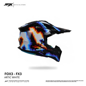 Casco de Motocross JPX Fox3 con Correa Magnética, con el Motivo FX3 Super Black para un Rendimiento de Motocross de Élite y un Estilo Moderno. - Product Image 3